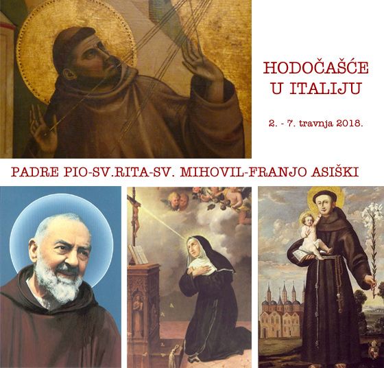 JOŠ JEDAN AUTOBUS ZA HODOČAŠĆE U ITALIJU - PADRU PIJU, SV. RITI, SV. FRANJI, SV. ANTI, RIMU...