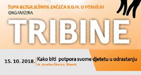 Najava treće tribine: "Kako biti potpora svome djetetu u odrastanju" - 15. 10. 2018.